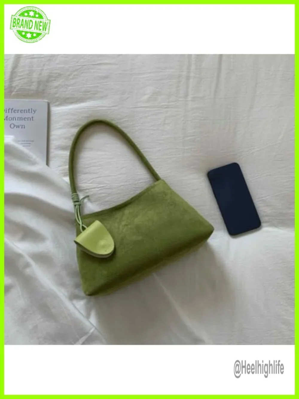 Suede Shoulder Bag Tote Hobo Purse with Zipper, Faux Leather, 2-Piece Set